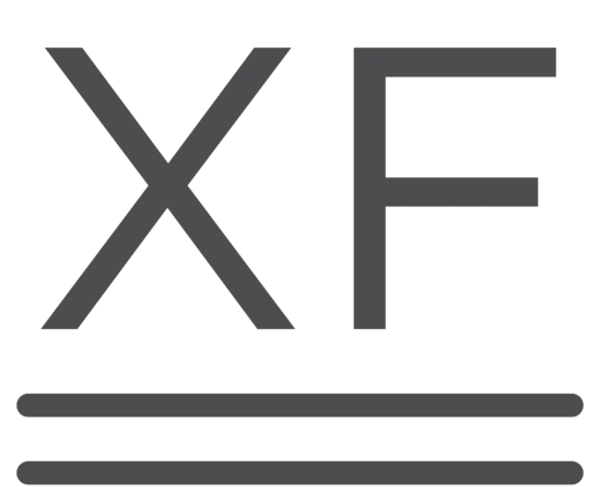 XF letters with two lines underneath