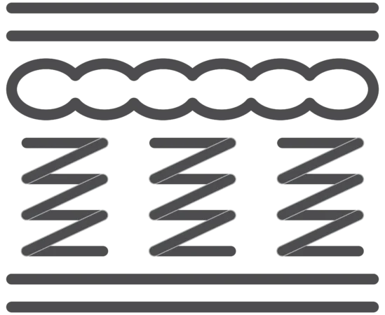Graphic showing coil mattress structure components
