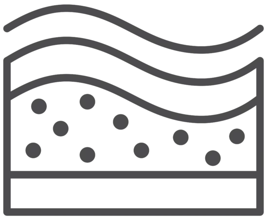 Memory foam mattress with airflow design illustration