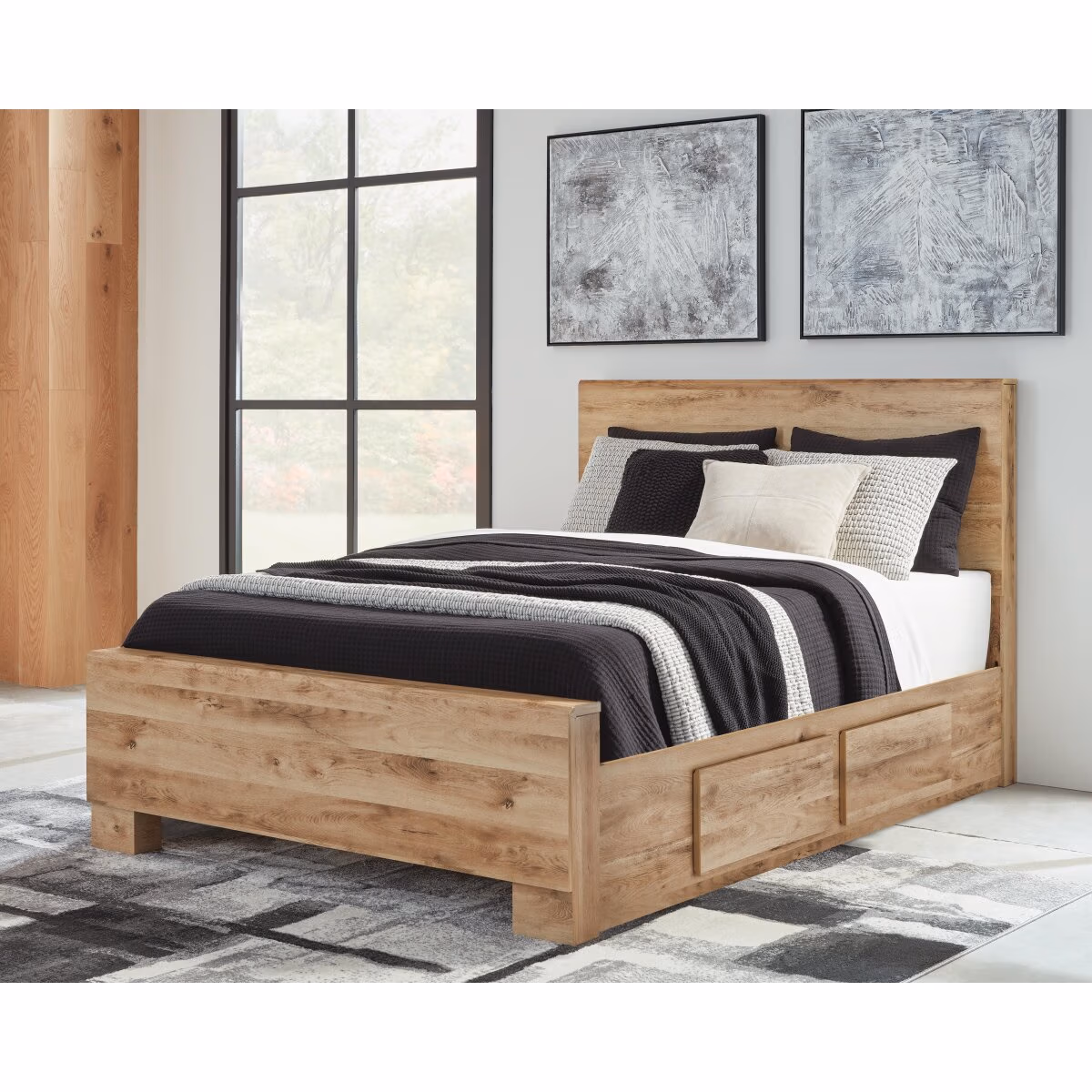 Hyanna Queen Panel Bed with Storage, Dresser, Mirror and Nightstand - Image 14