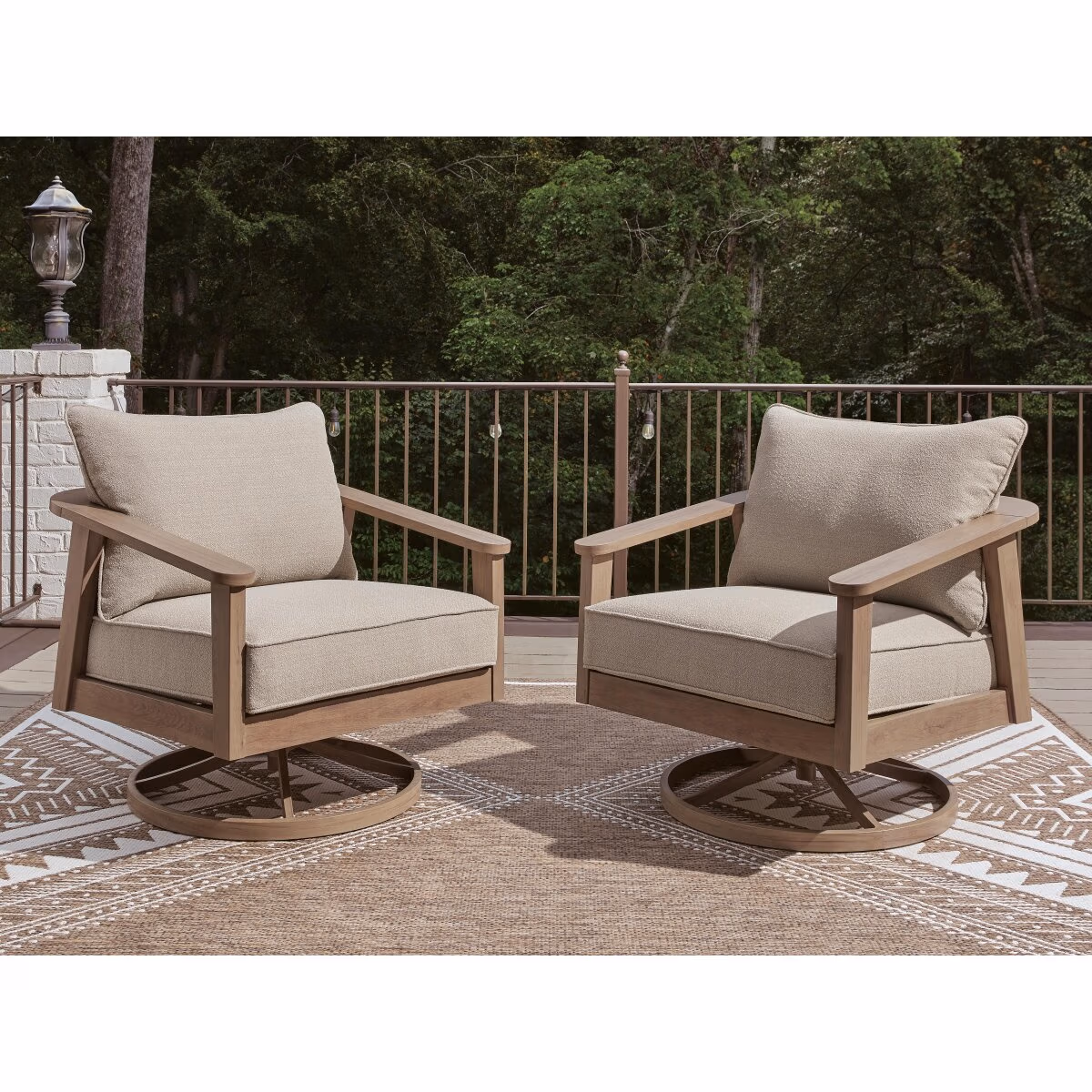 Harmony Headlands Outdoor Swivel Lounge with Cushion - Image 3