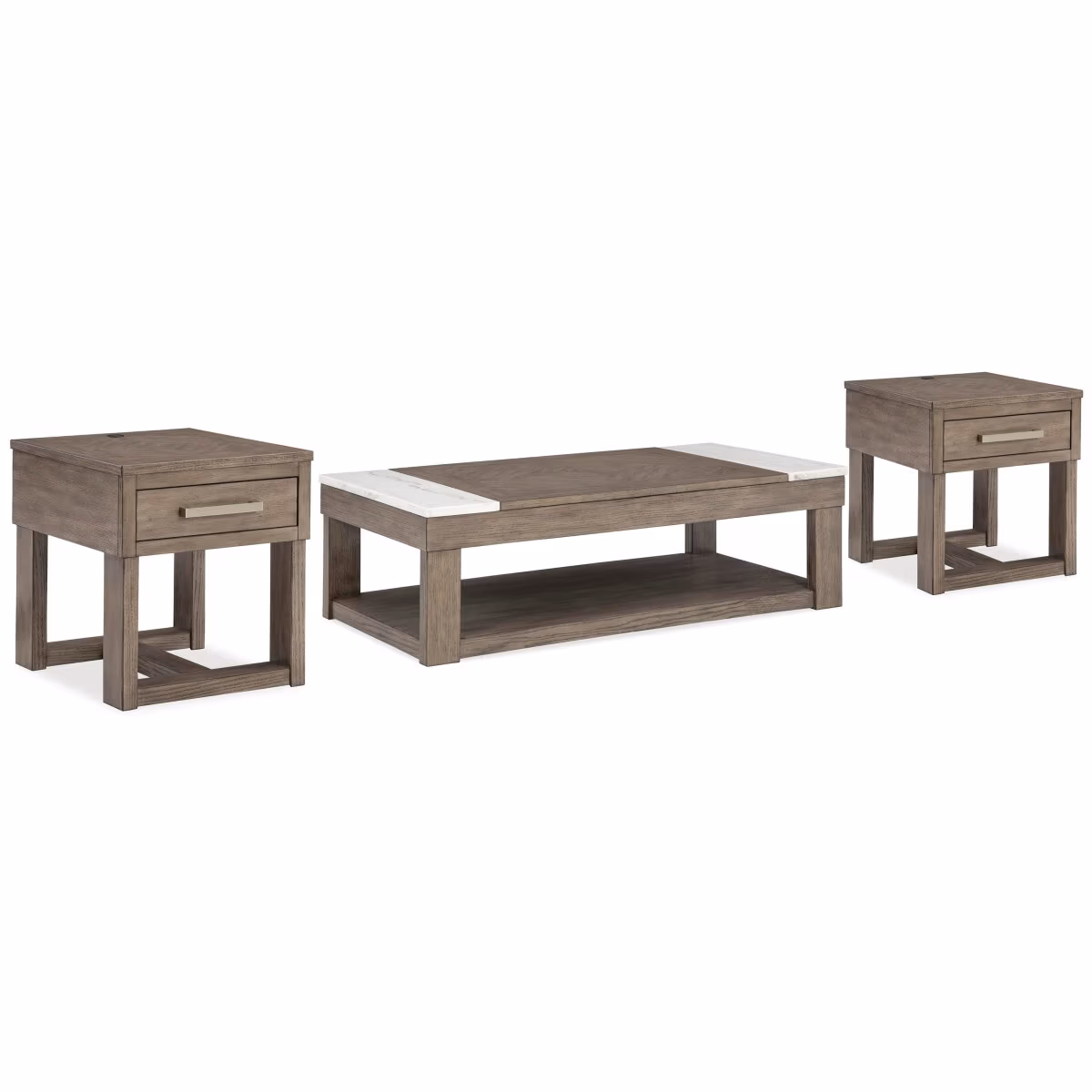 Loyaska Lift-top Coffee Table and 2 End Tables - Image 2