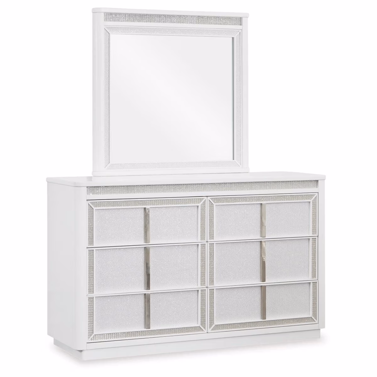 Chalanna Queen Upholstered Storage Bed, Dresser and Mirror - Image 4