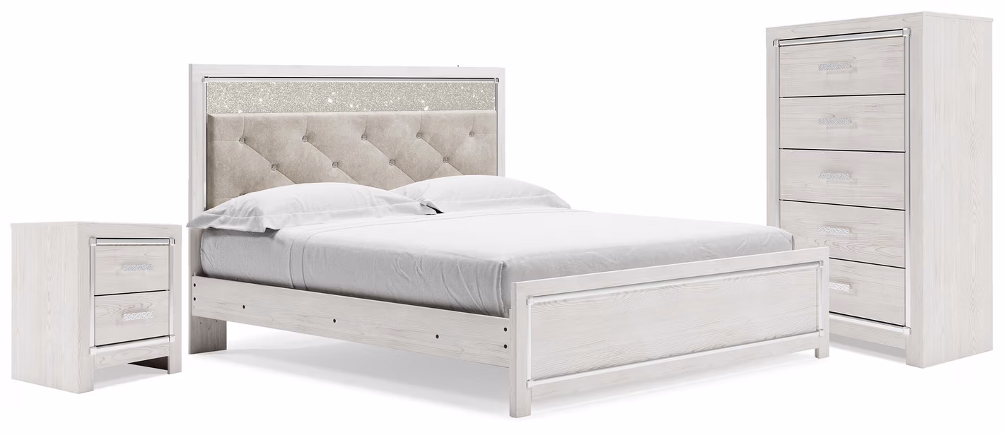 02df53883da19622584c8c0ca81df966 Altyra King Panel Bed, Chest and 2 Nightstands - Image 1