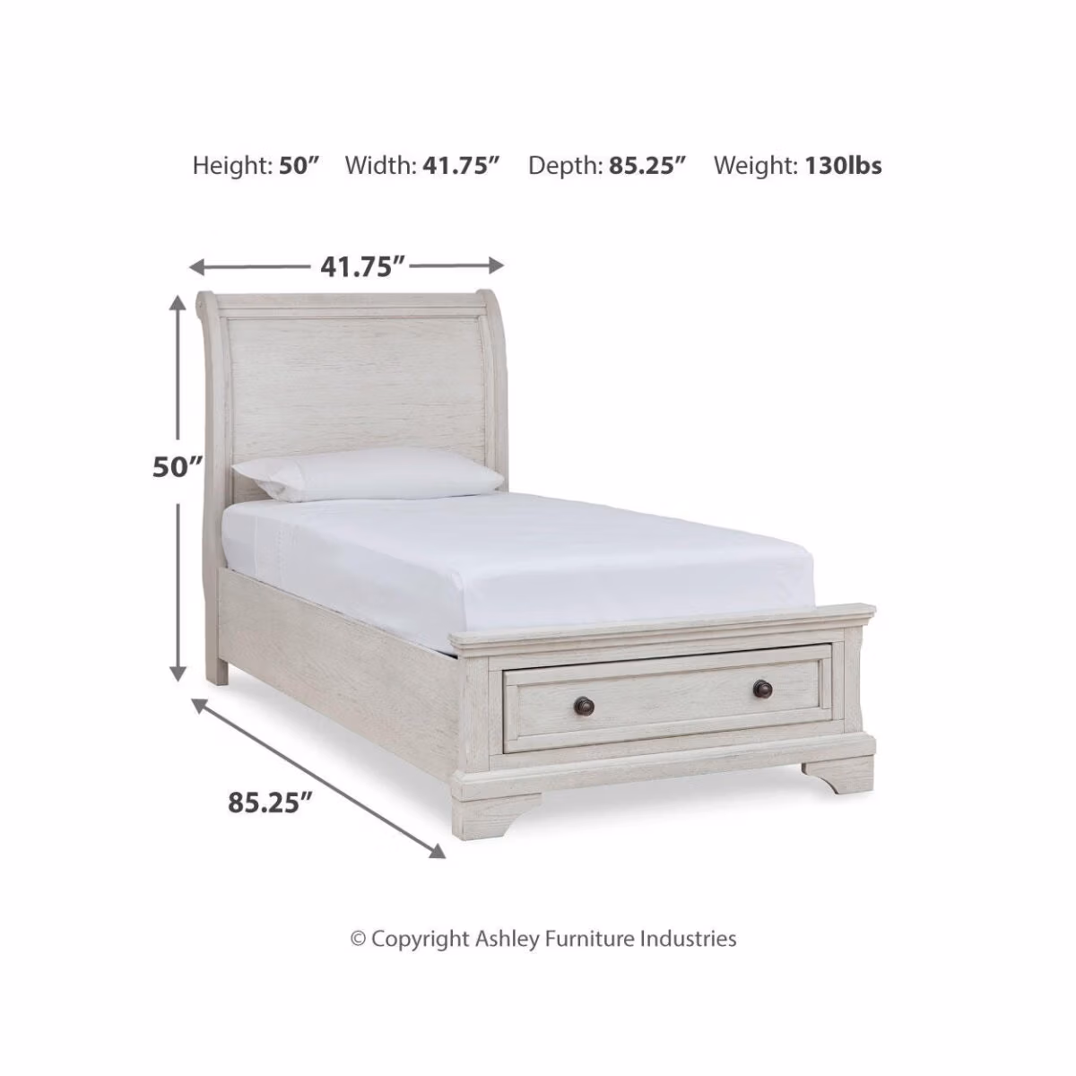 Robbinsdale Twin Sleigh Storage Bed, Dresser and Nightstand - Image 11