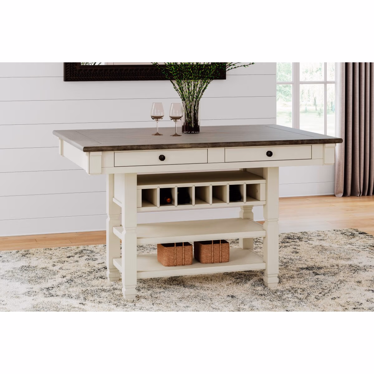 Bolanburg Counter Height Dining Table, 4 Stools, Bench and 2 Display Cabinets - Image 27