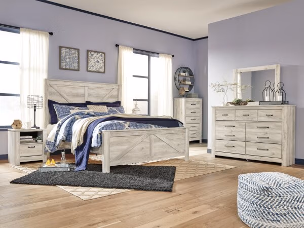 Bellaby King Crossbuck Panel Bed, Dresser, Mirror, and Nightstand - Image 9