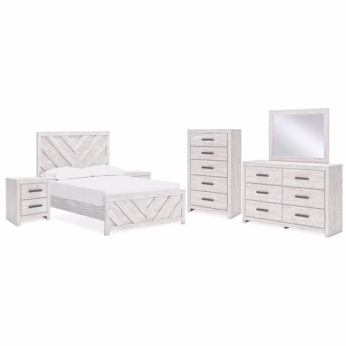 Cayboni Full Panel Bed, Dresser, Mirror, Chest and 2 Nightstands - Image 2