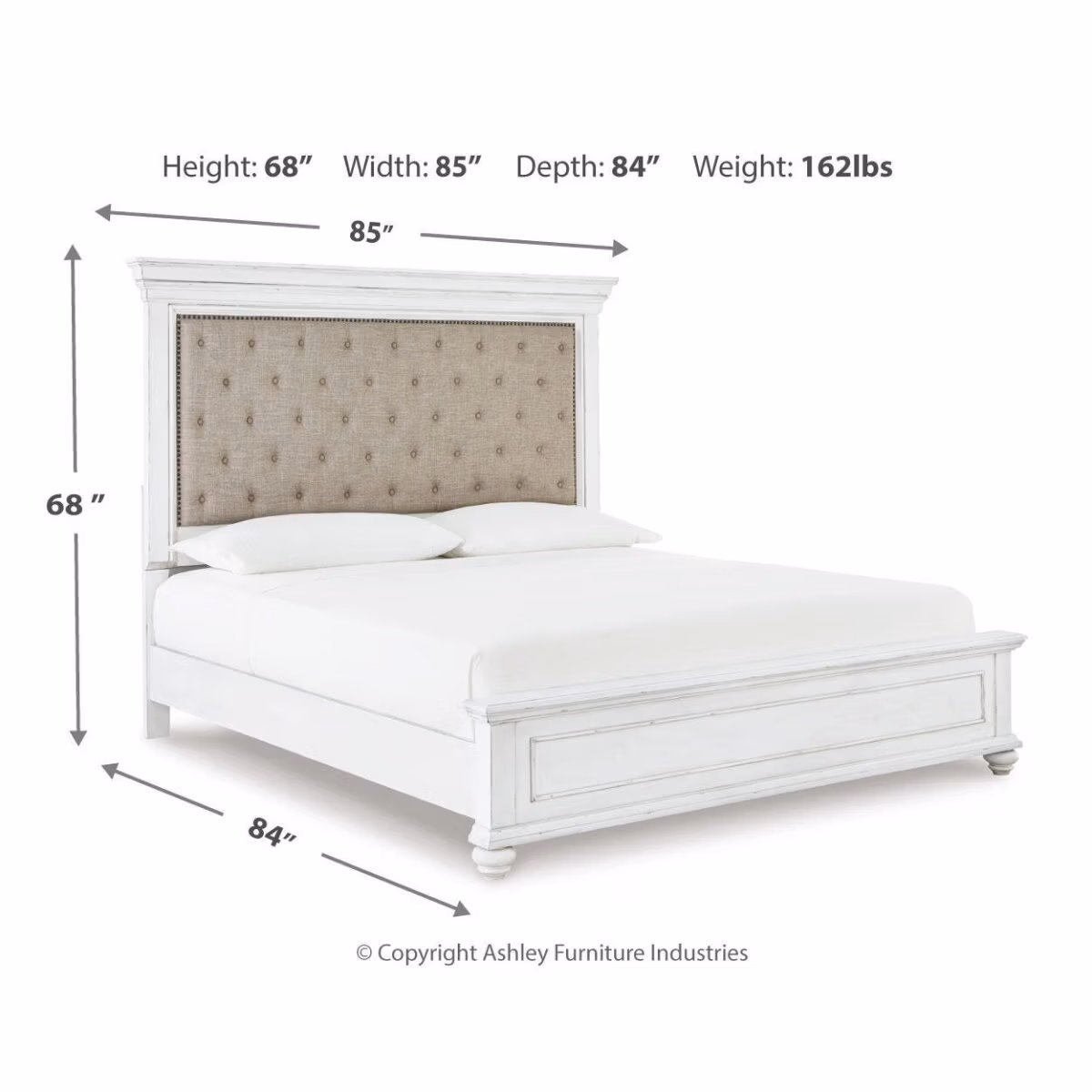 Kanwyn King Upholstered Panel Bed, Dresser, Mirror and Chest - Image 9