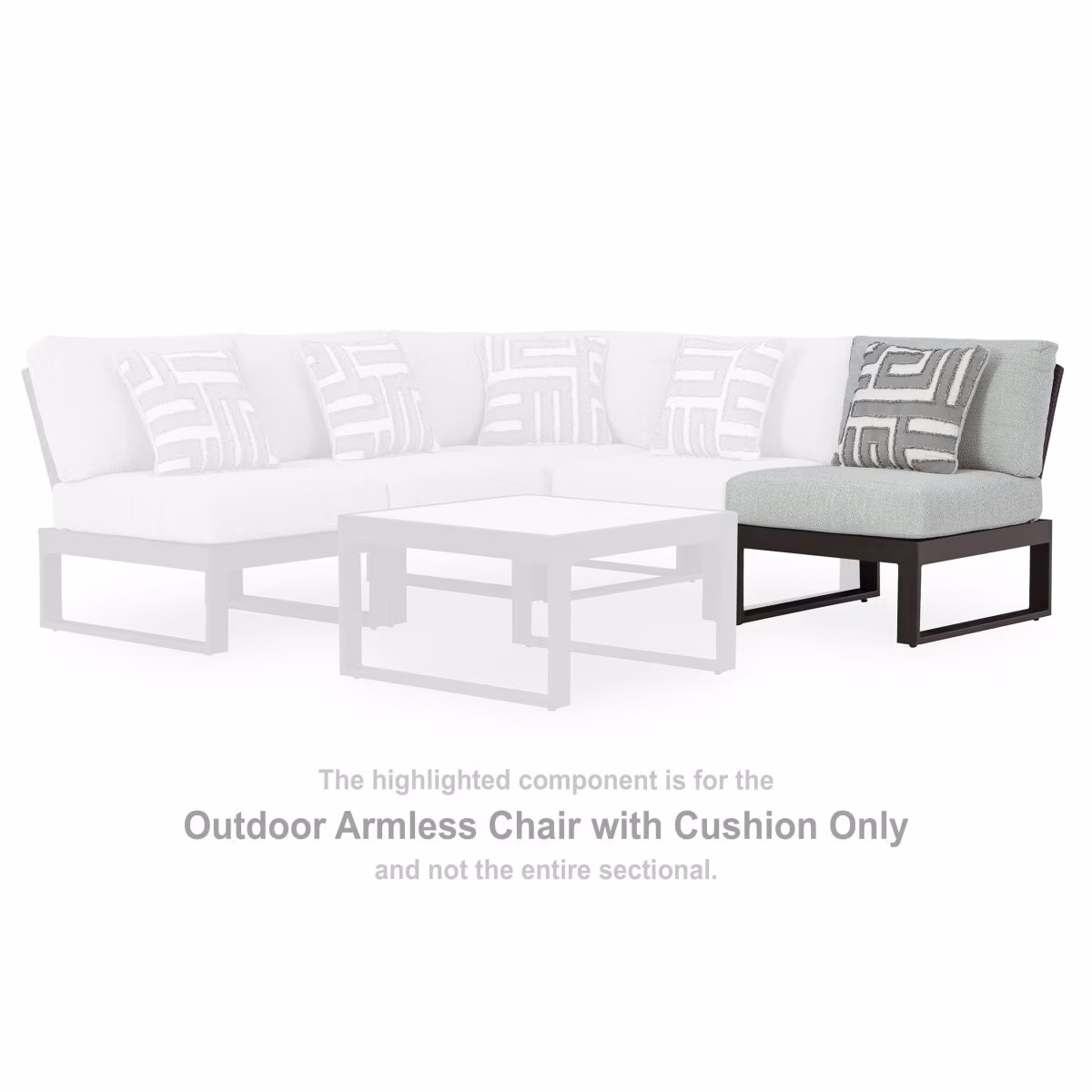 Beachloft Outdoor Armless Chair with Cushion - Image 3