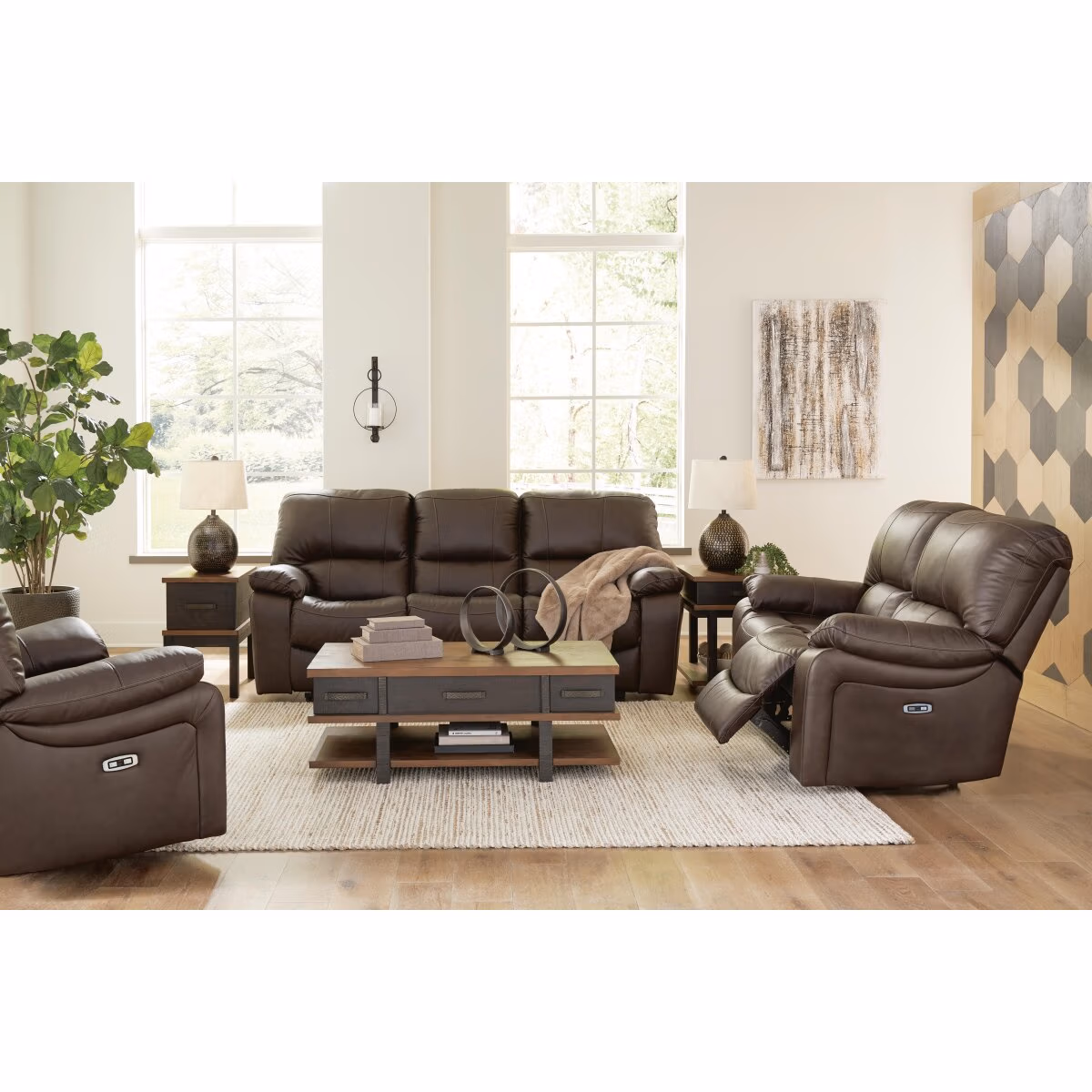 Leesworth Power Reclining Sofa, Loveseat and Recliner - Image 2