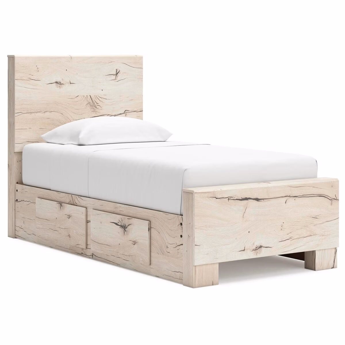 Lawroy Twin Panel Bed with Storage and Nightstand - Image 4