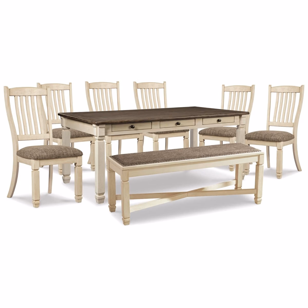 Bolanburg Dining Table, 6 Chairs, and Bench - Image 2