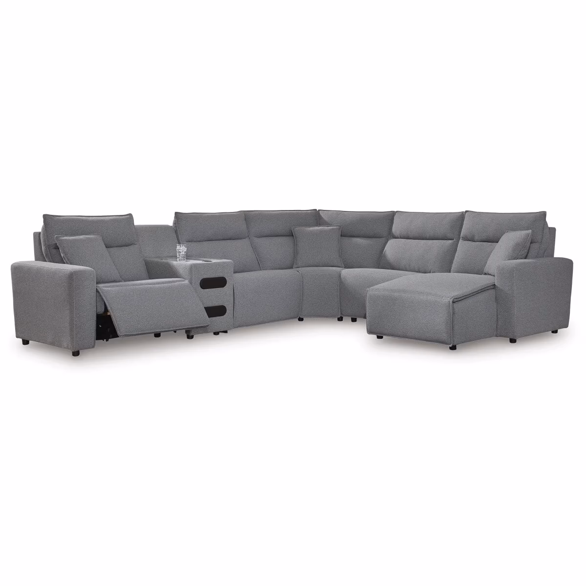 Modmax II 6-Piece Reclining Sectional with Chaise and Audio Console - Image 2