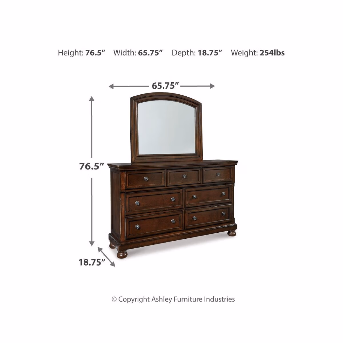 Porter Dresser and Mirror - Image 4