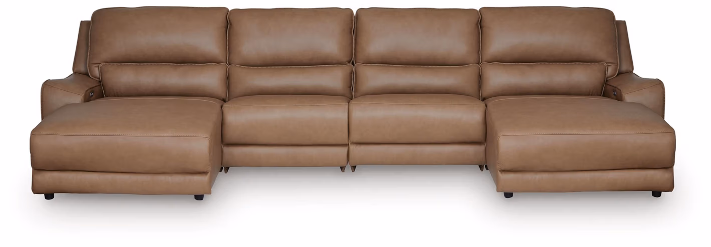 DeepWakes 4-Piece Reclining Sectional with Double Chaise