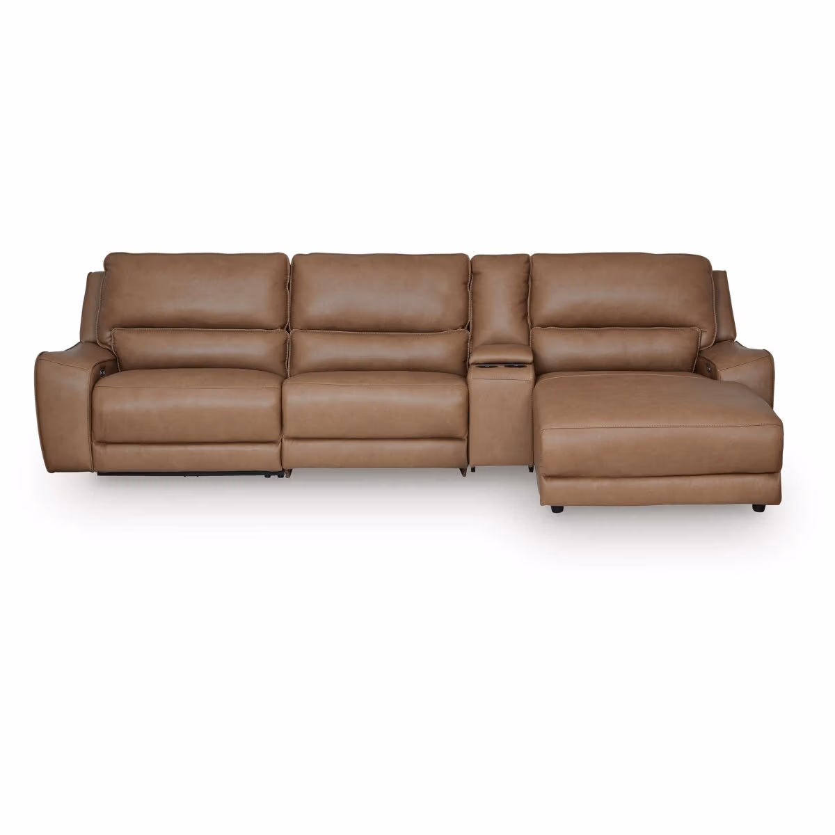 DeepWakes 4-Piece Reclining Sectional with Chaise and Storage Console - Image 2