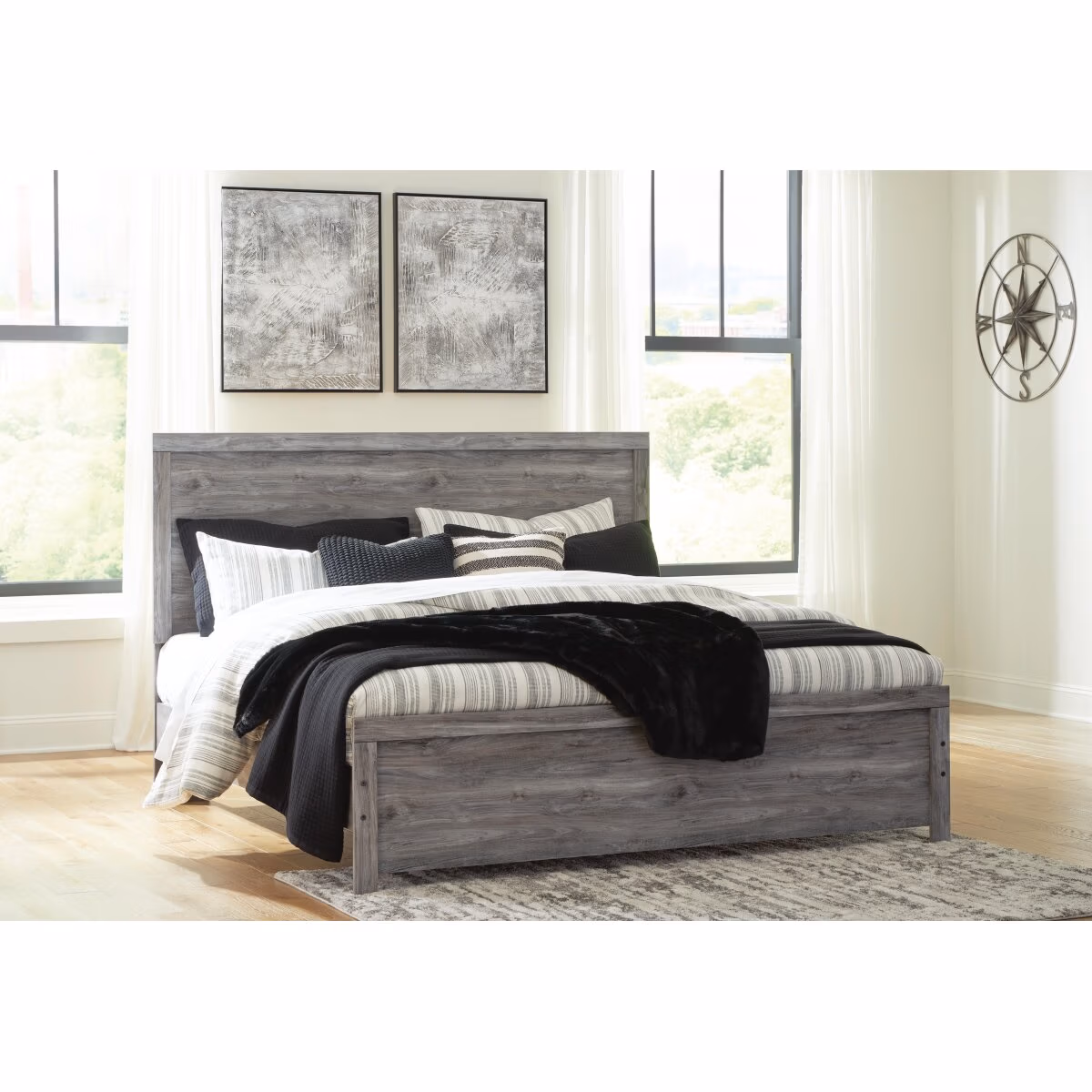Bronyan King Panel Bed, Dresser, Mirror, Chest and 2 Nightstands - Image 17