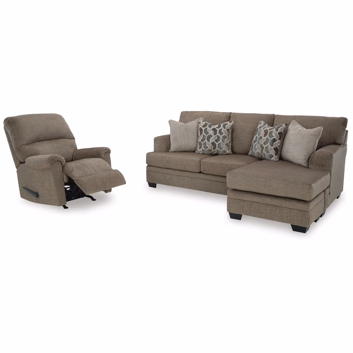 Stonemeade Sofa Chaise and Recliner - Image 3