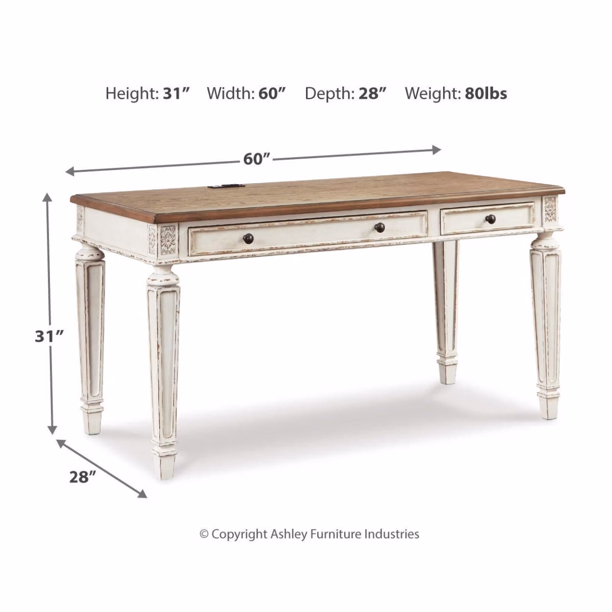 Realyn 60" Home Office Desk - Image 5