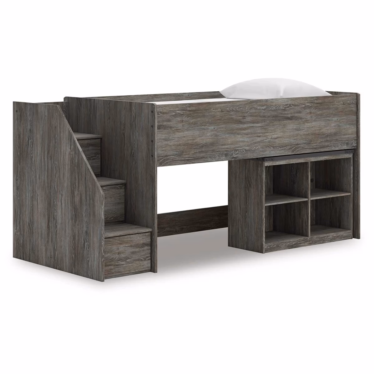 Frandern Twin Loft Bed with Bookcase Storage - Image 2