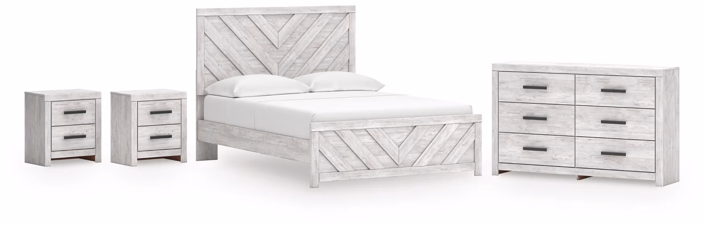 Cayboni Queen Panel Bed, Dresser and 2 Nightstands