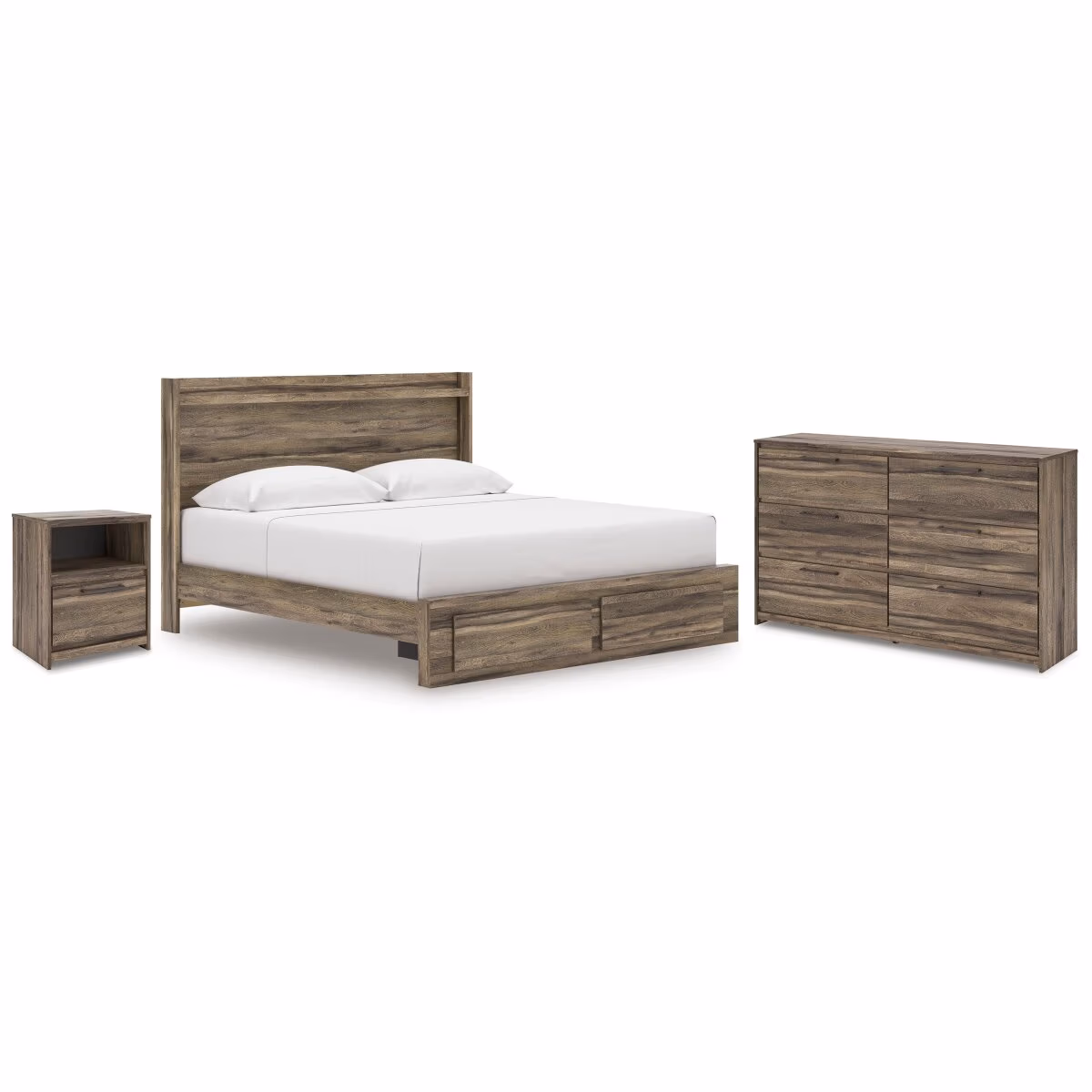 Elbrim King Panel Storage Bed, Dresser and Nightstand - Image 2