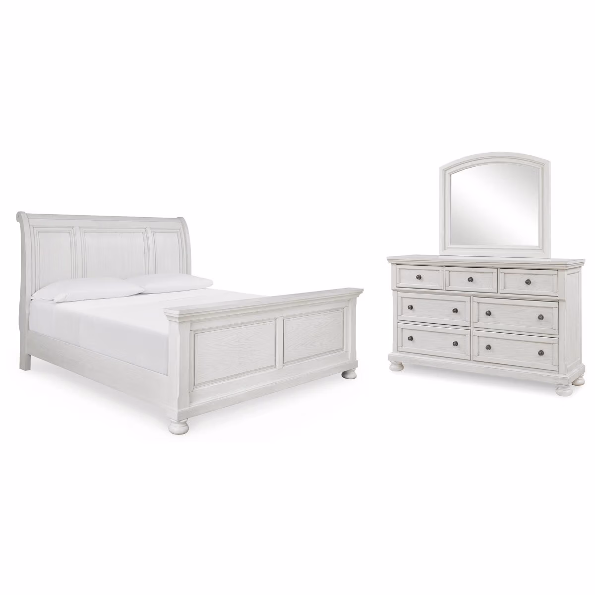 Robbinsdale King Sleigh Bed, Dresser and Mirror - Image 2