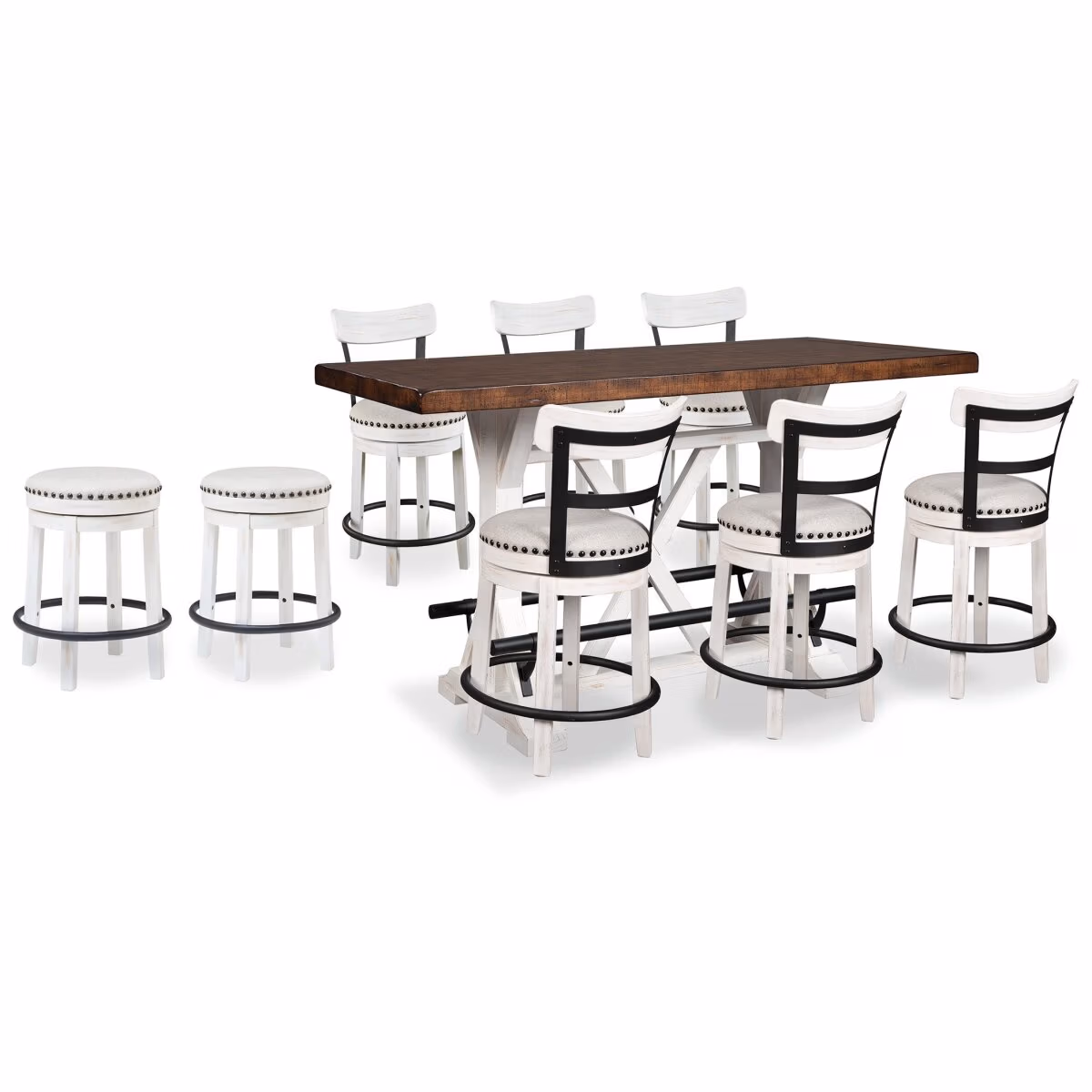 Valebeck Counter Height Dining Table and 8 Barstools - Image 2