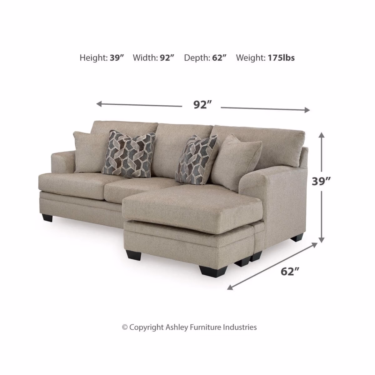 Stonemeade Sofa Chaise, Oversized Chair, and Ottoman - Image 22