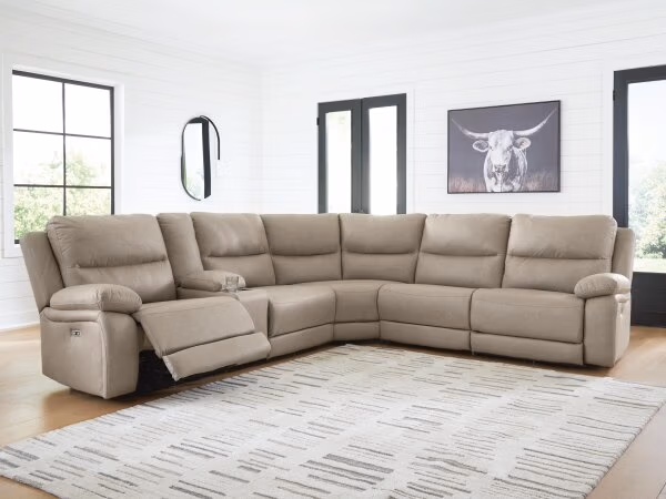 Narwhal Place 6-Piece Reclining Sectional with Storage Console - Image 3