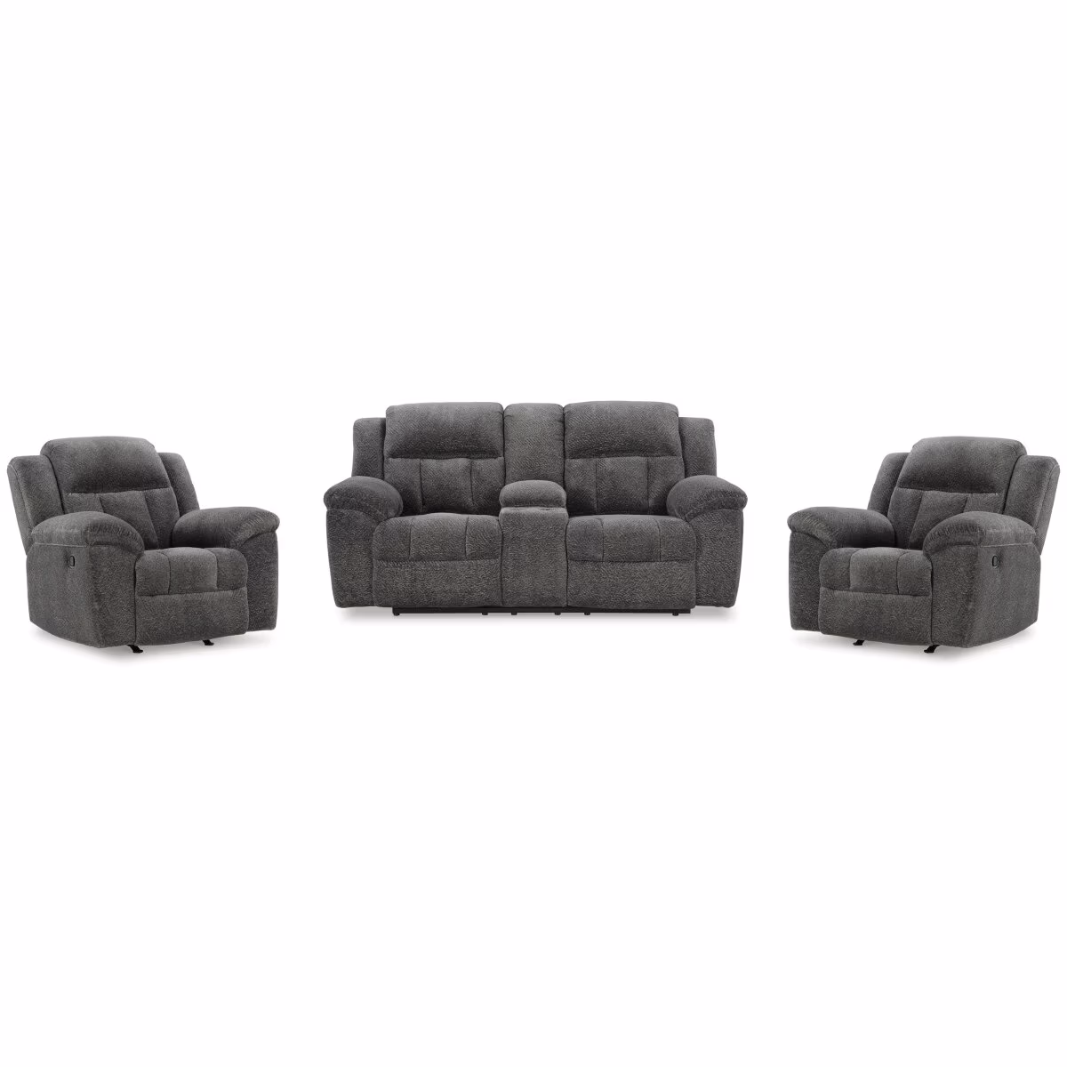 Frohn Reclining Loveseat with Console and 2 Recliners - Image 2