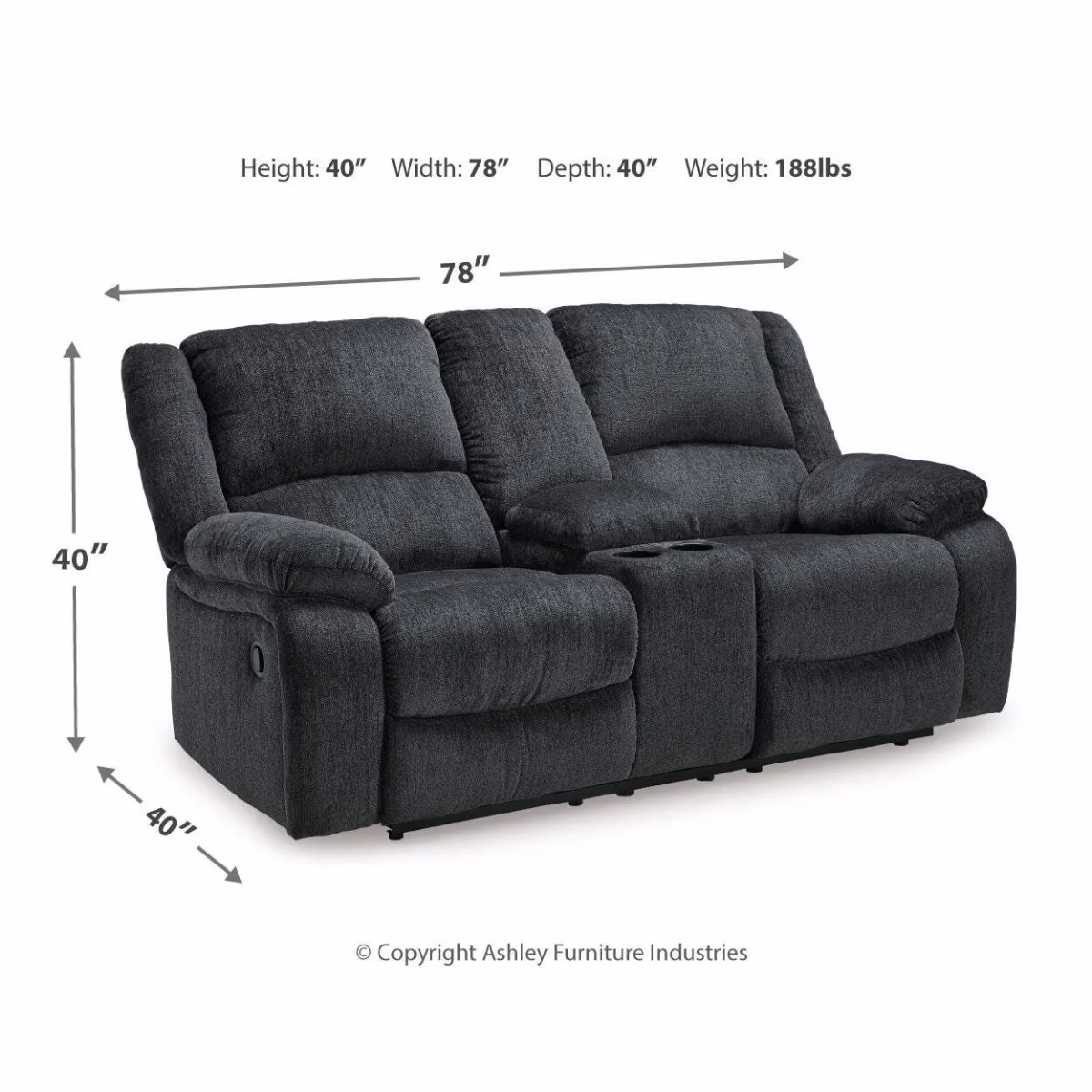 Draycoll Reclining Loveseat with Console - Image 9