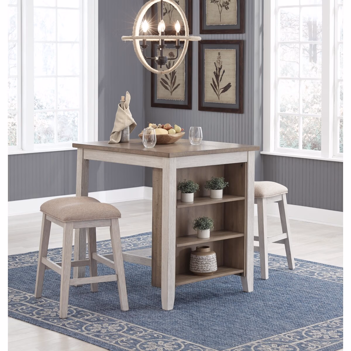 Skempton Counter Height Dining Table and Bar Stools (Set of 3) - Image 3