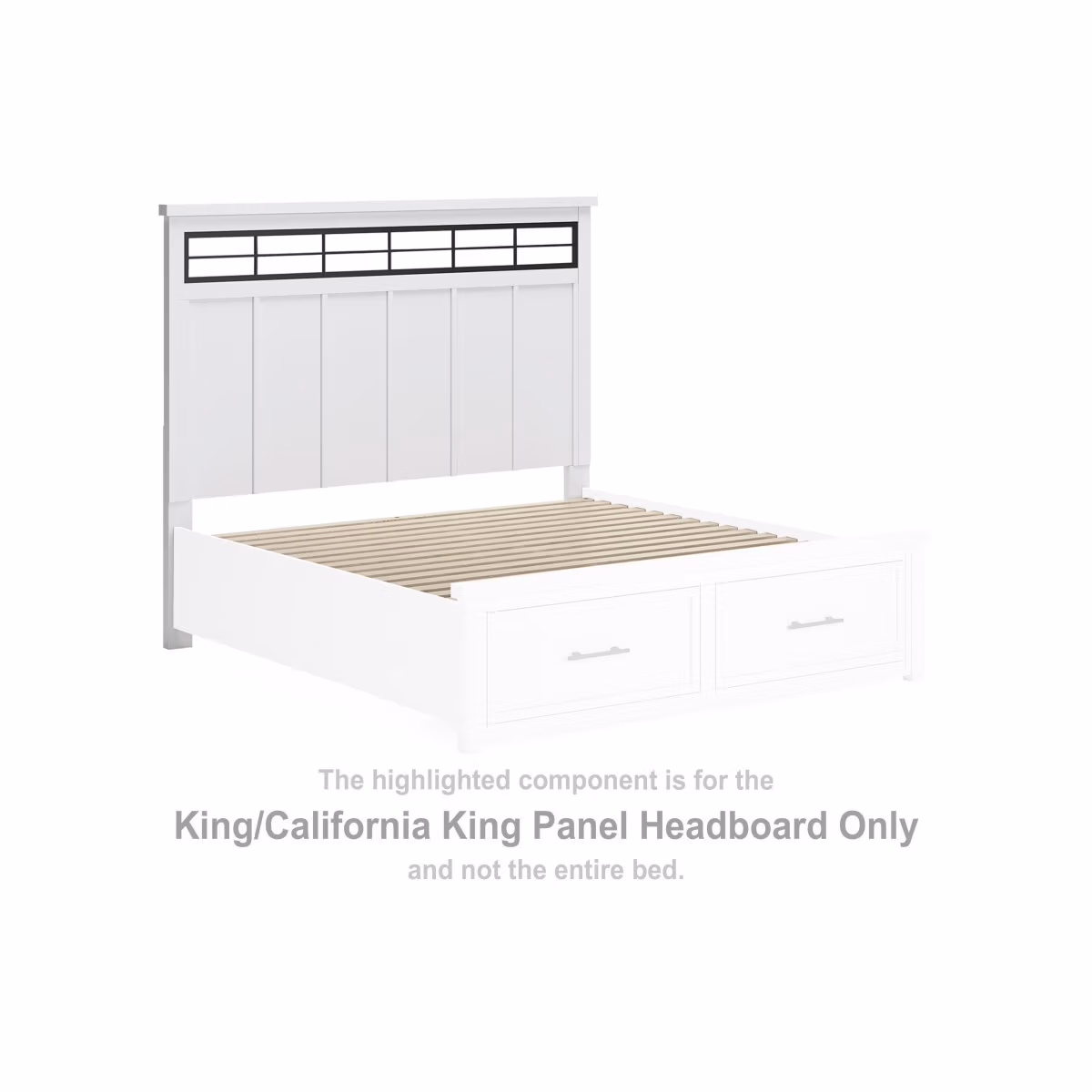 Ashbryn King/California King Panel Headboard with Roll Slats - Image 2