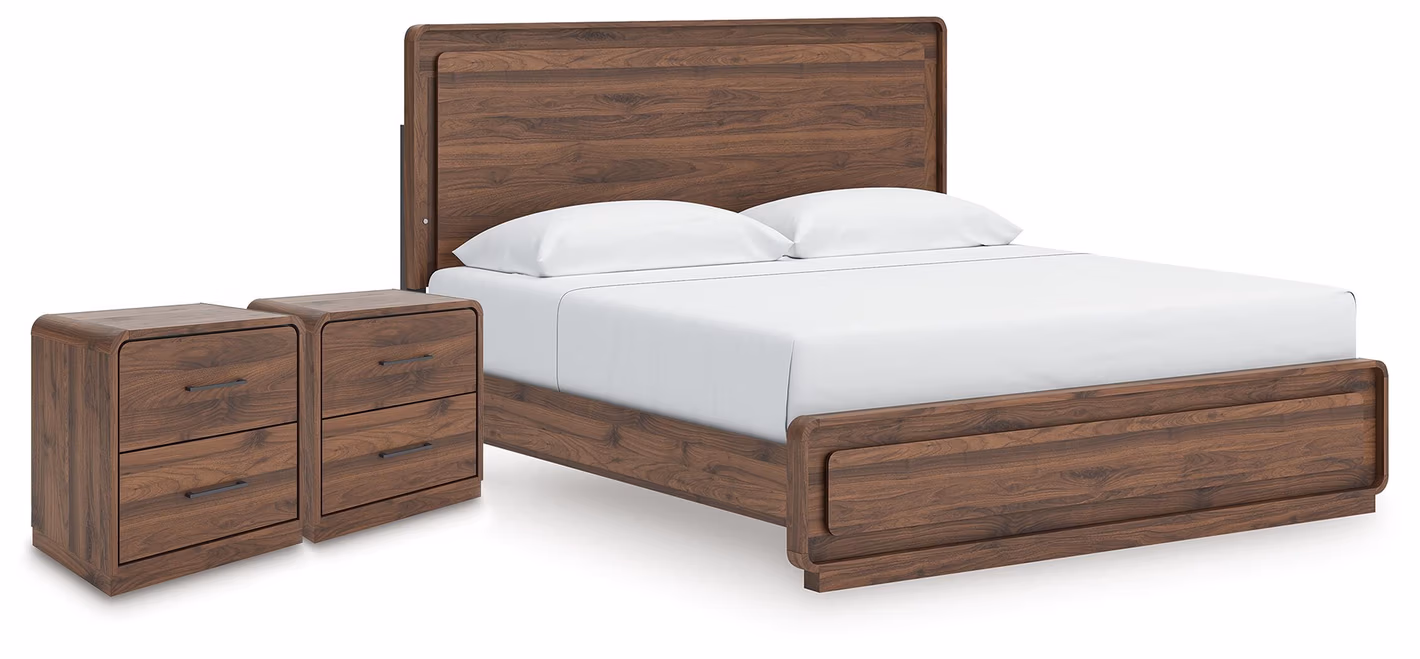 172d1b68a01995cba03bcdde6da94ab7 Fortlorn King Panel Bed and 2 Nightstands - Image 1