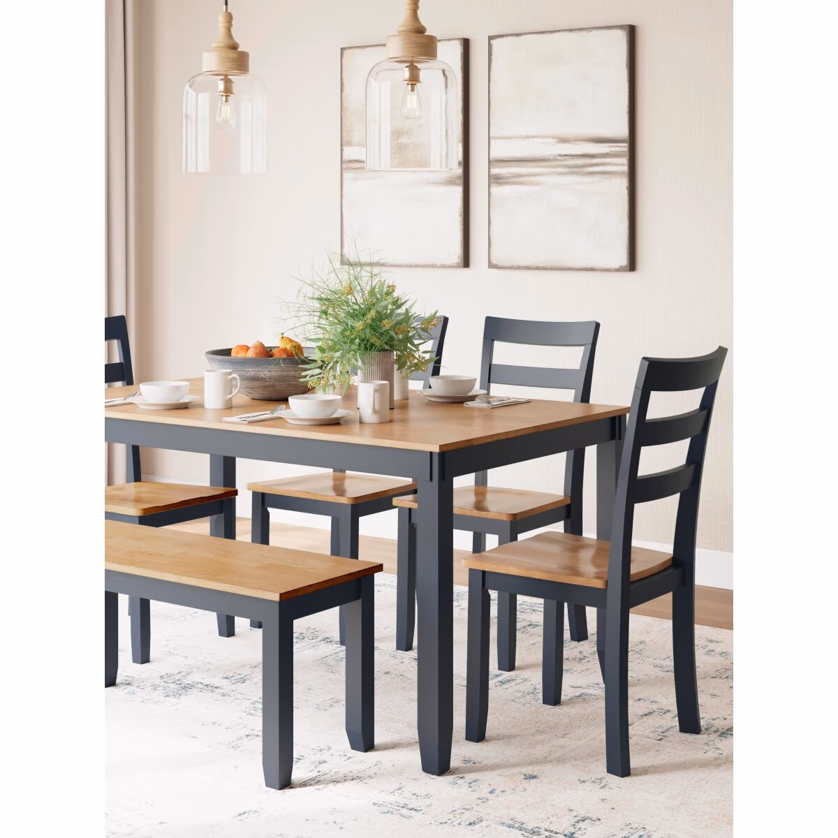 Gesthaven Dining Table with 4 Chairs and Bench (Set of 6) - Image 5