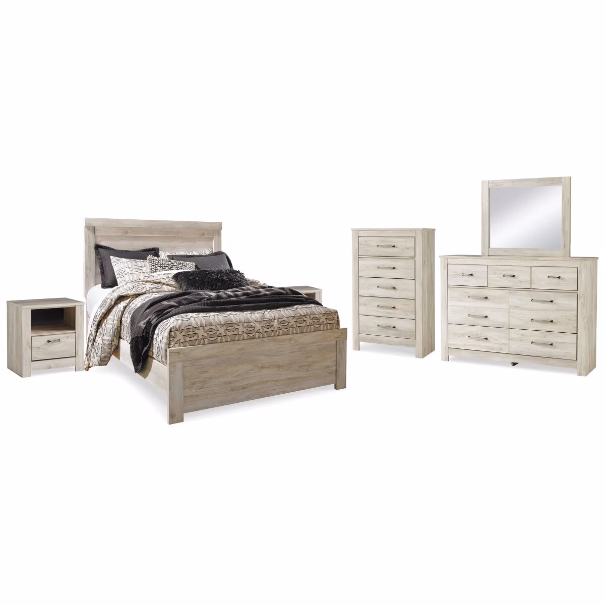Bellaby Queen Panel Bed, Dresser, Mirror, Chest and 2 Nightstands - Image 3