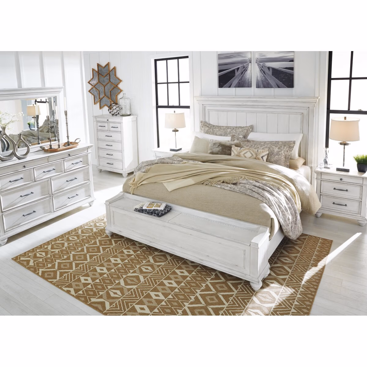 Kanwyn California King Panel Bed with Storage Bench - Image 13