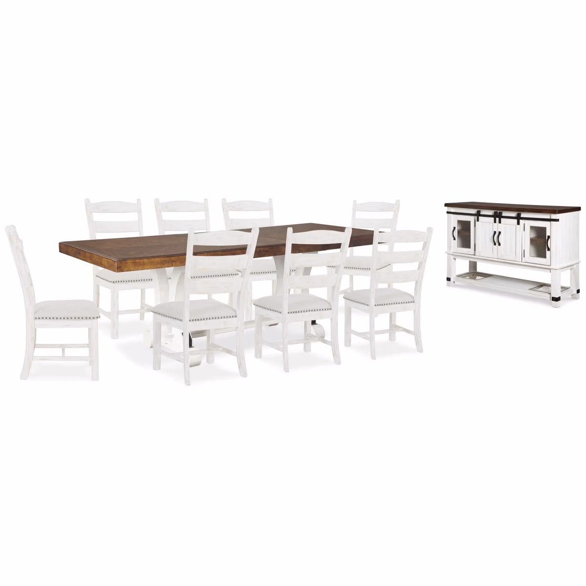 Valebeck Dining Table and 8 Chairs with Server - Image 2