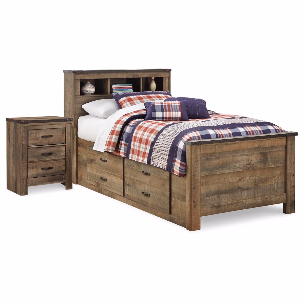 Trinell Twin Panel Bed with Storage and Nightstand - Image 2
