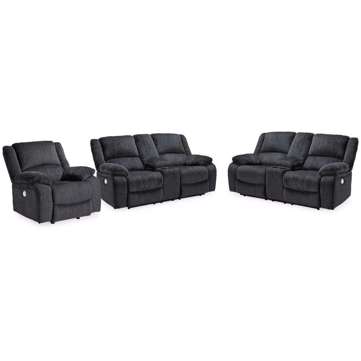 Draycoll 2 Power Reclining Loveseats and Recliner - Image 2