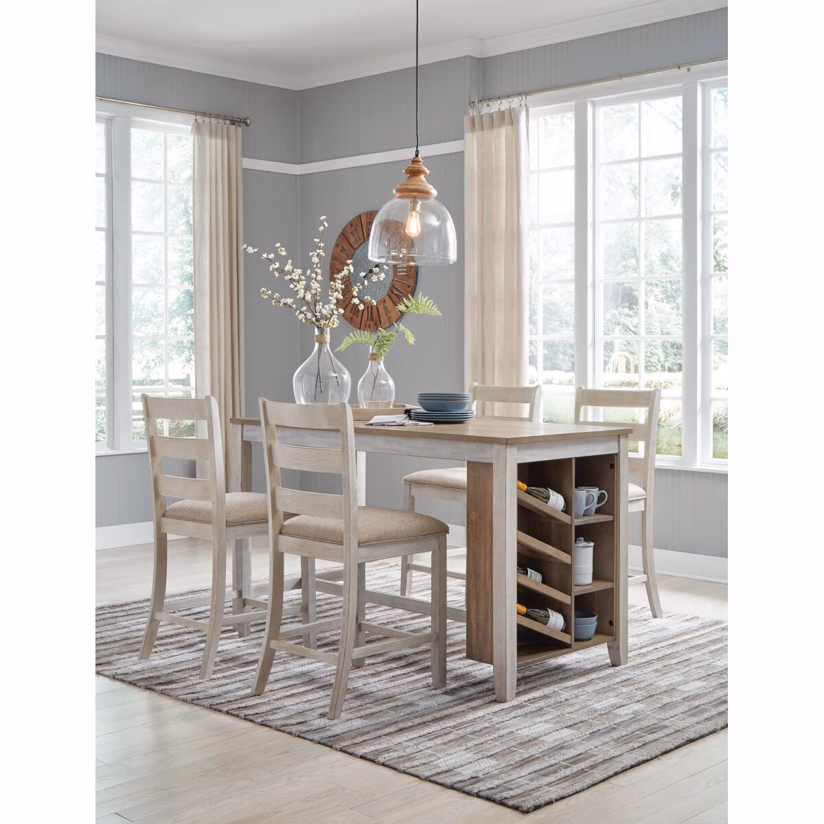 Skempton Counter Height Dining Table and 4 Barstools - Image 3