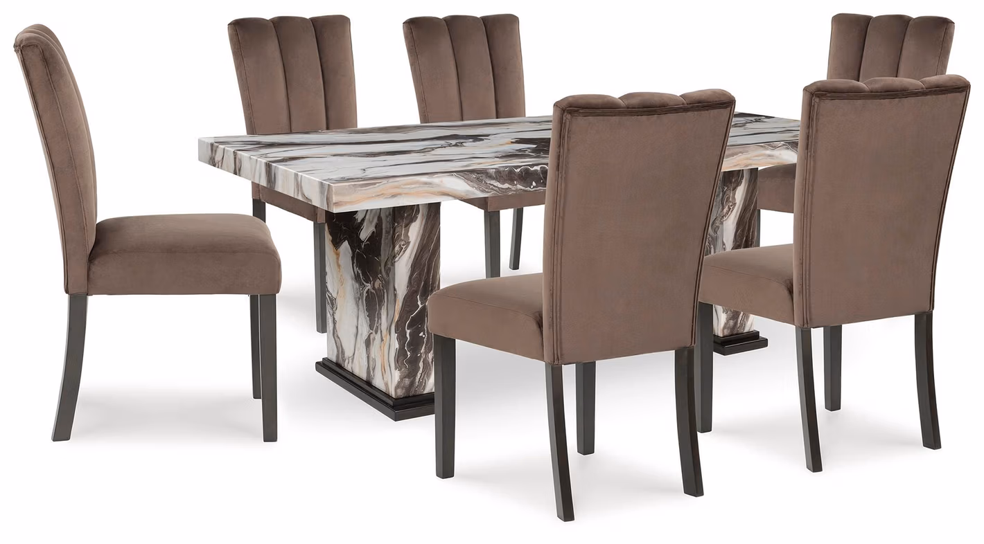1fc3e48bad49b16778841e383d3c9cfd Jeshina Dining Table and 6 Chairs - Image 1