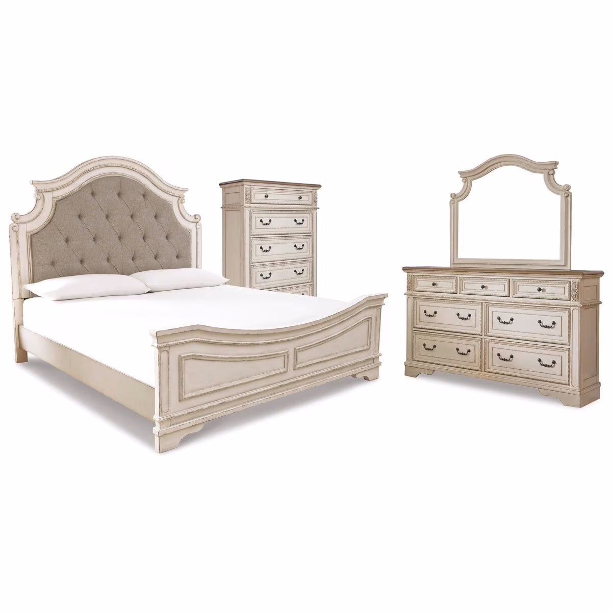 Realyn Queen Panel Bed, Dresser, Mirror and Chest - Image 2