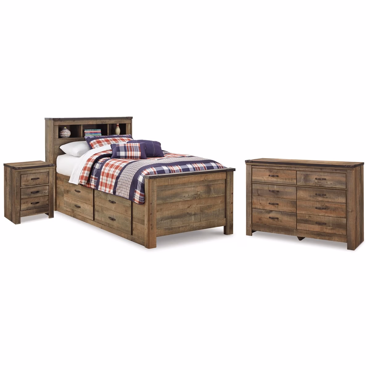 Trinell Twin Bookcase Storage Bed, Dresser and Nightstand - Image 2