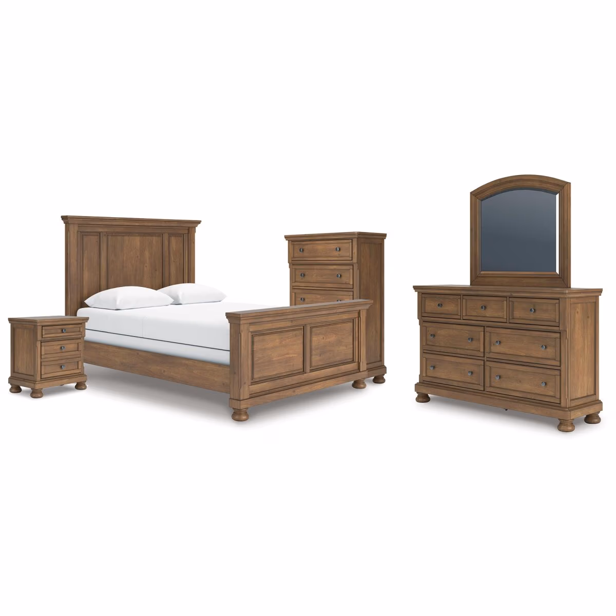 Feddinger Queen Panel Bed, Dresser, Mirror, Chest and Nightstand - Image 2