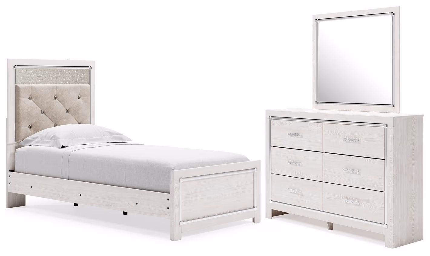 Altyra Twin Panel Bed, Dresser and Mirror