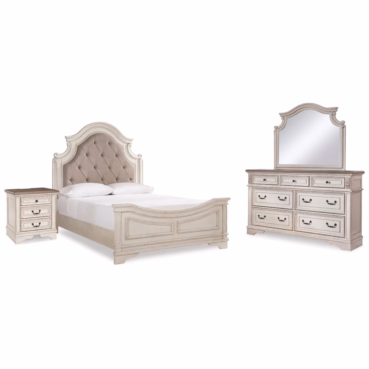 Realyn Queen Bed with Mirrored Dresser and Nightstand - Image 2