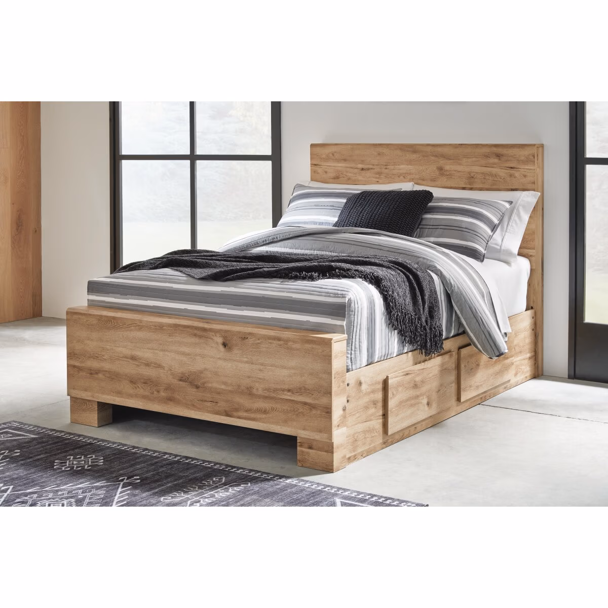 Hyanna Full Panel Bed with 2 Side Storage - Image 3